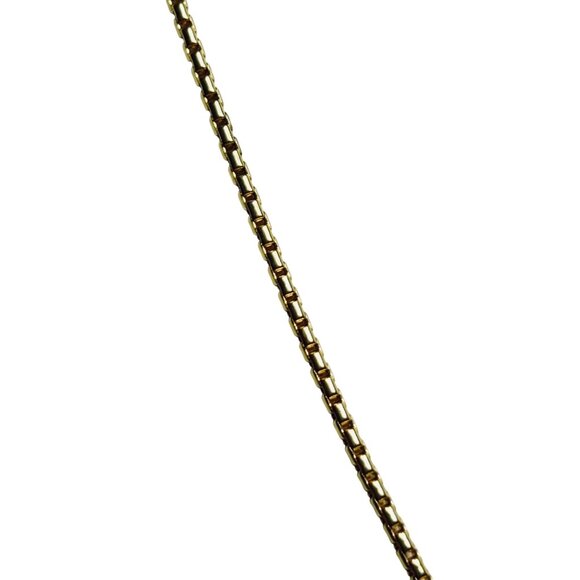 Gold Tone Snake Chain Necklace With Rhinestone Circle Pendant & Earrings (5827) - Picture 3 of 10